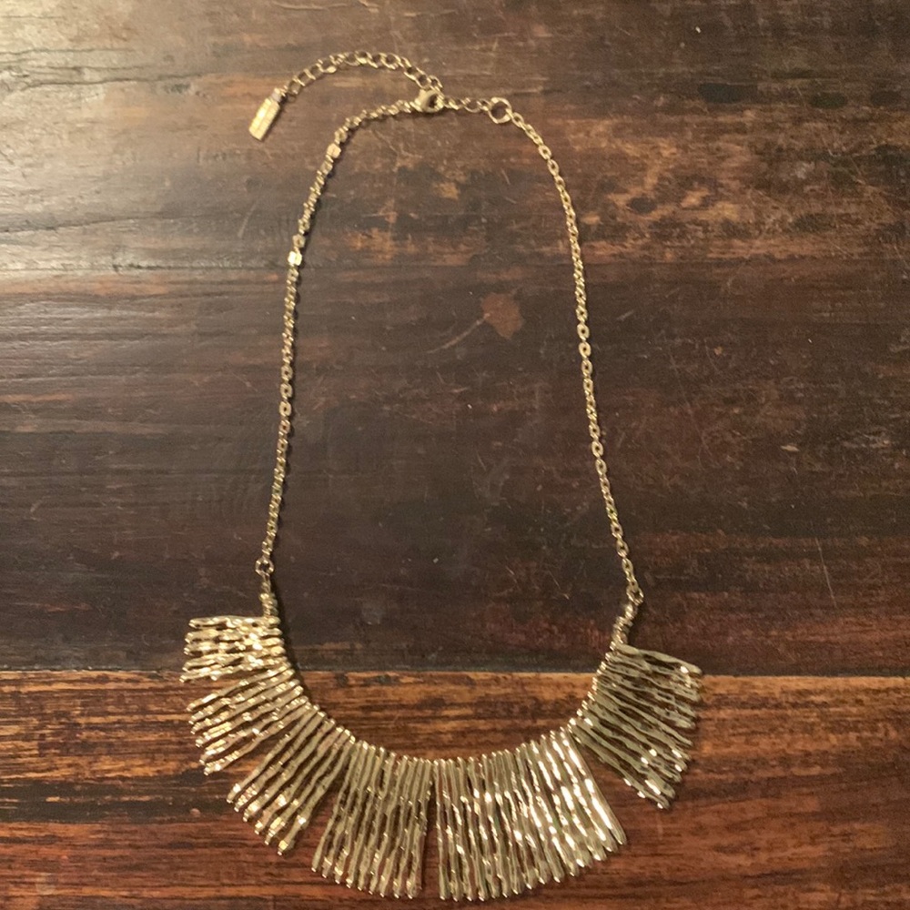 Beautiful gold-tone textured statement necklace